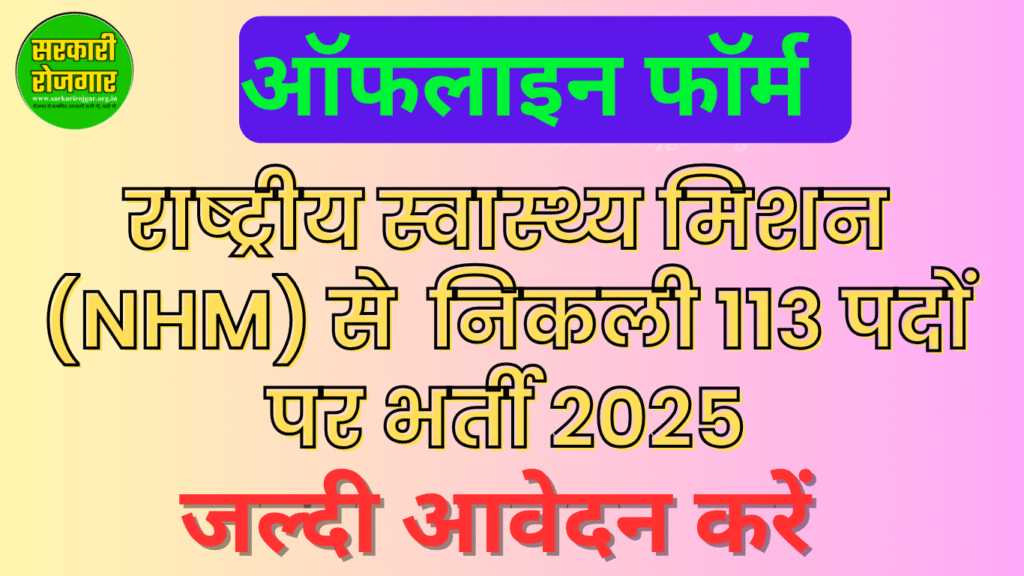 NHM Gariaband 2025 भर्ती के लिए ऑनलाइन आवेदन पत्र का प्रचार, 113 पदों की जानकारी के साथ।
